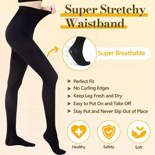 Myshear Medical Compression Pantyhose for Women Men, 20-30 mmHg Graduated Compression Tights, Closed Toe Compression Stockings, Support Hose, High Waist Compression Leggings for Varicose Veins, Edema