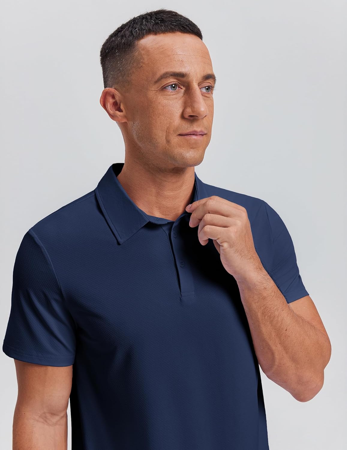 PINSPARK Men's Polo Shirt - Performance Moisture-Wicking Golf Shirt with UPF 50 | Quick-Dry Casual Collared Design