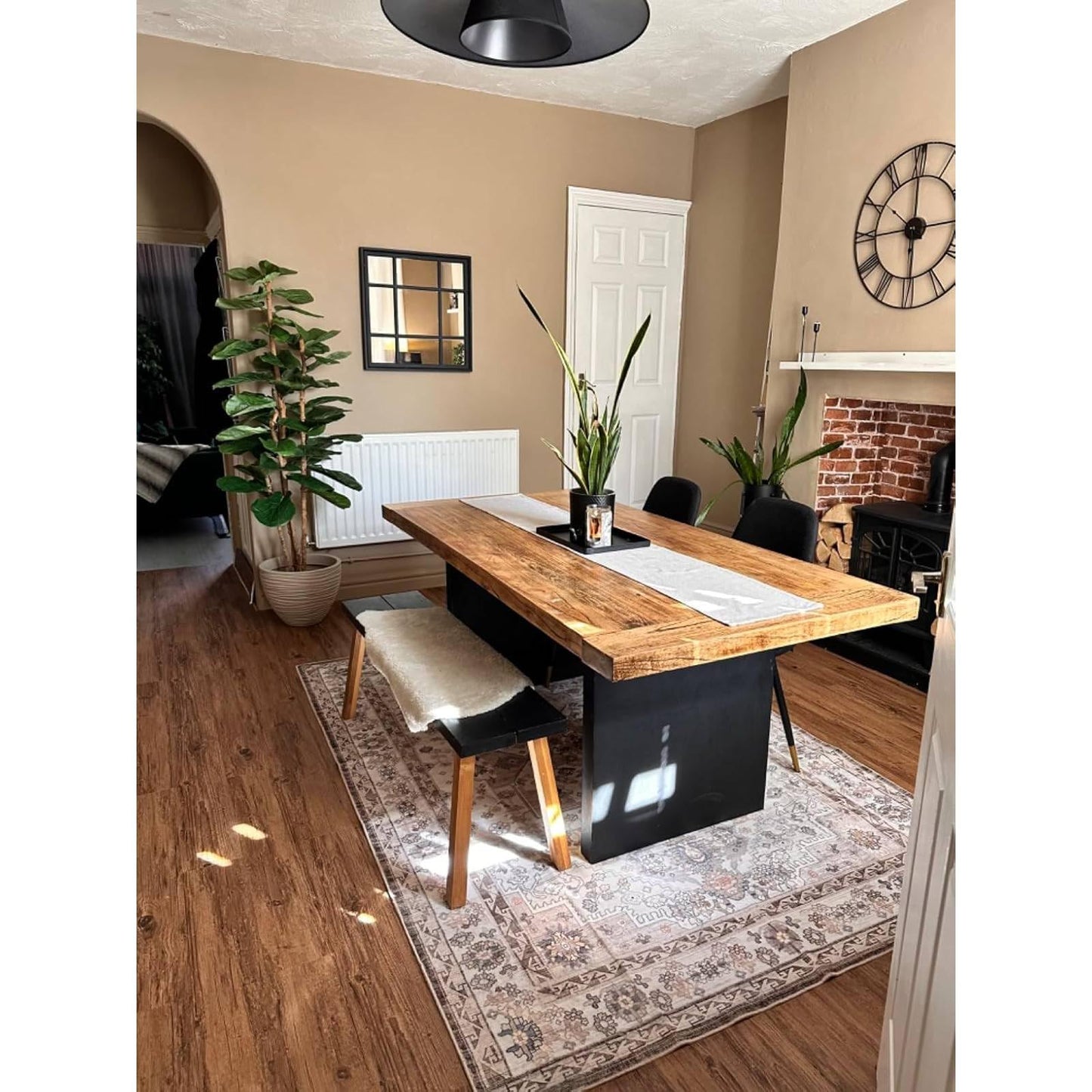 Peel and Stick Floor Tile, INMOZATA 36-Pack 54 Sq.Ft Self Adhesive Vinyl Plank Flooring Wood Grain Look 36x6 Inch Waterproof Tile Sticker for Bedroom, Living Room, Kitchen, RV (Natural Walnut)