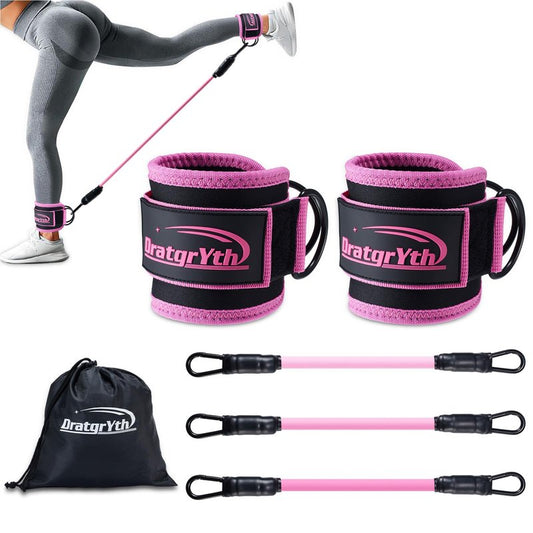 Ankle Resistance Bands with Cuffs, Resistance Bands for Leg, Ankle Bands for Working Out, Booty Workout Equipment for Kickbacks Hip Fitness Training Ankle Strap with Exercise Bands for Women