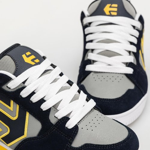 Etnies Faze– Classic Skate Heritage Style with on-Trend Puffy Look, Reinforced Cupsole, Cushioned Fit, Everyday Sneakers with bite - Navy/Grey/Yellow - 9