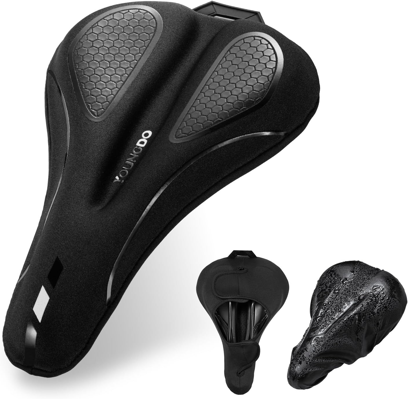YOUNGDO Gel Bike Seat Cushion - Waterproof Cover & Shock Absorbing Pad for Peloton, BMX, MTB & Road