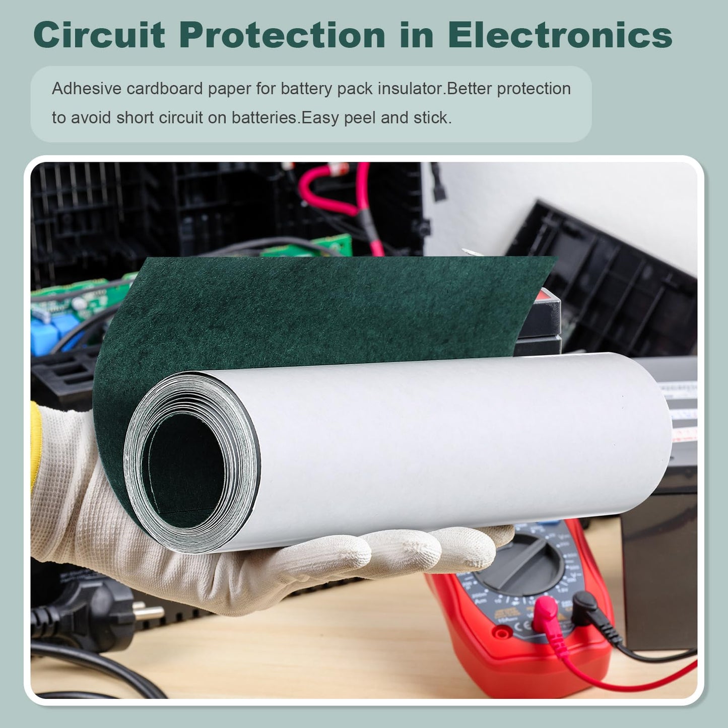 Pangda Electrical Insulating Adhesive Paper 0.2mm Thickness 200mm 7.9 Inches Width 9.9 ft Length Battery Pack Insulator Gasket Insulation Film Insulation Sheet for Battery Pack, Green