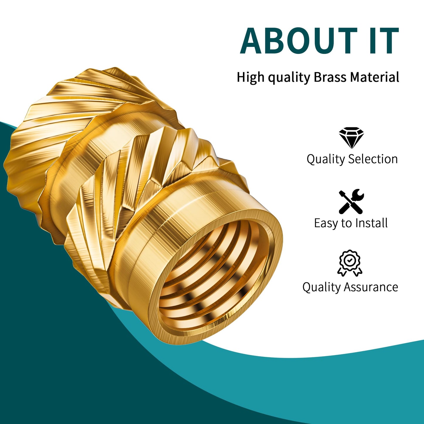 ELCJDZYO 300Pcs Threaded Inserts M2 M2.5 M3 M4 M5 M6 Brass Heat Set Insert for Plastic and 3D Printing Components