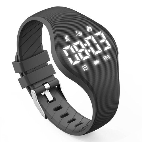 Konewos Kids Led Fitness Tracker Watch for Boys Girls, No App, Digital Sport Wristwatch, Waterproof, with Pedometer Alarm Clock, for Teens Children Students Ages 5-16 (Black)