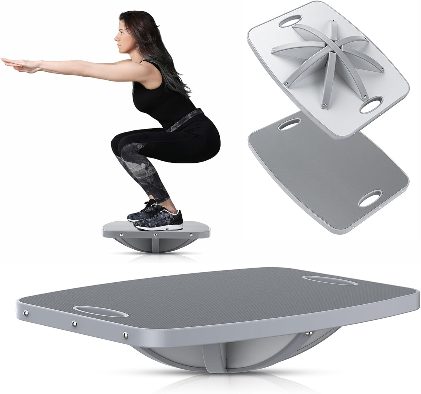 Skiennix Professional Wooden Balance Board - 360° Portable Wobble Board for Core Strength & Stability Training