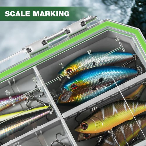 Ghosthorn Fishing Tackle Box - Waterproof Organizer with Removable Dividers | 3600 & 3700 Size Options