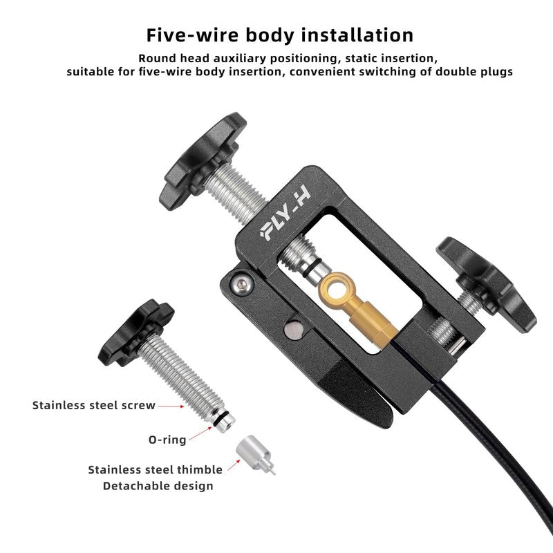 FLY_H Bicycle Brake Hydraulic Hose Fitting Insert Tool,Bike Hydraulic Needle Driver Insertion Tool,Brake Lines Tubing Entry Device,MTB Road Bike Olive Head Press in Hydraulic Brake Lines Cutting Tools