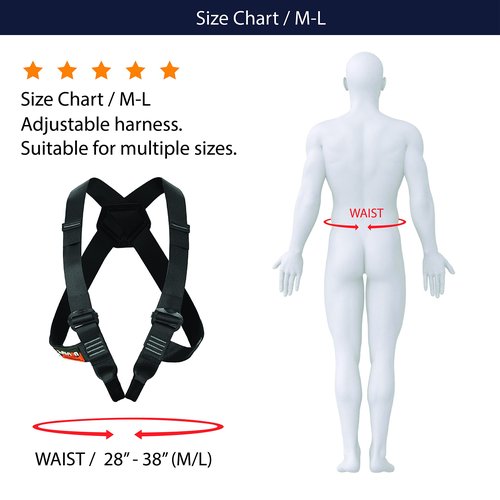 Fusion Chest Harness Climb Stika - (5,000 LBS Rated) Heavy Duty Chest Harness for Hiking, Tree Climbing, Ziplining, Rock Climbing, Rappelling