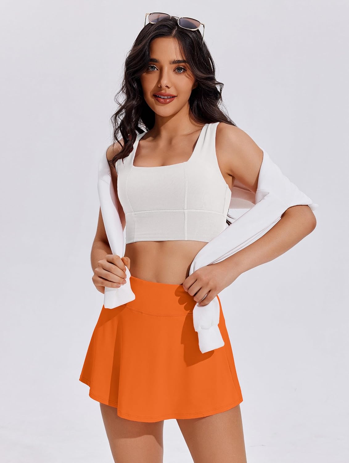 PINSPARK Tennis Skirts for Women - Lightweight Pleated Athletic Skort with Shorts Pocket for Golf & Pickleball