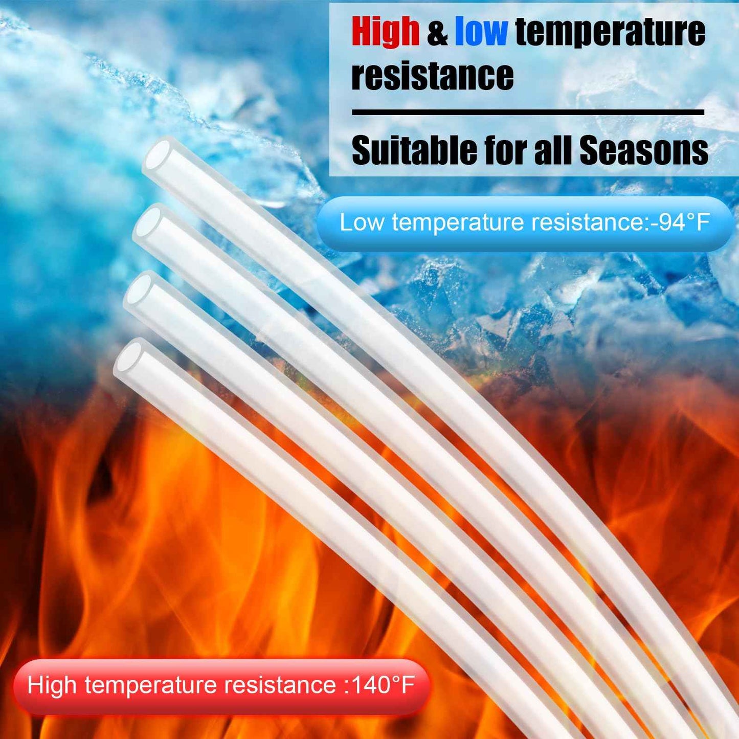 Nuanchu 100ft Polyethylene Tubing, 1/4" OD, 0.170" ID, 0.040" Wall Polyethylene Tubing Food Grade White Translucent Hose for Water, Beverage Pump, Homebrew, Brewing