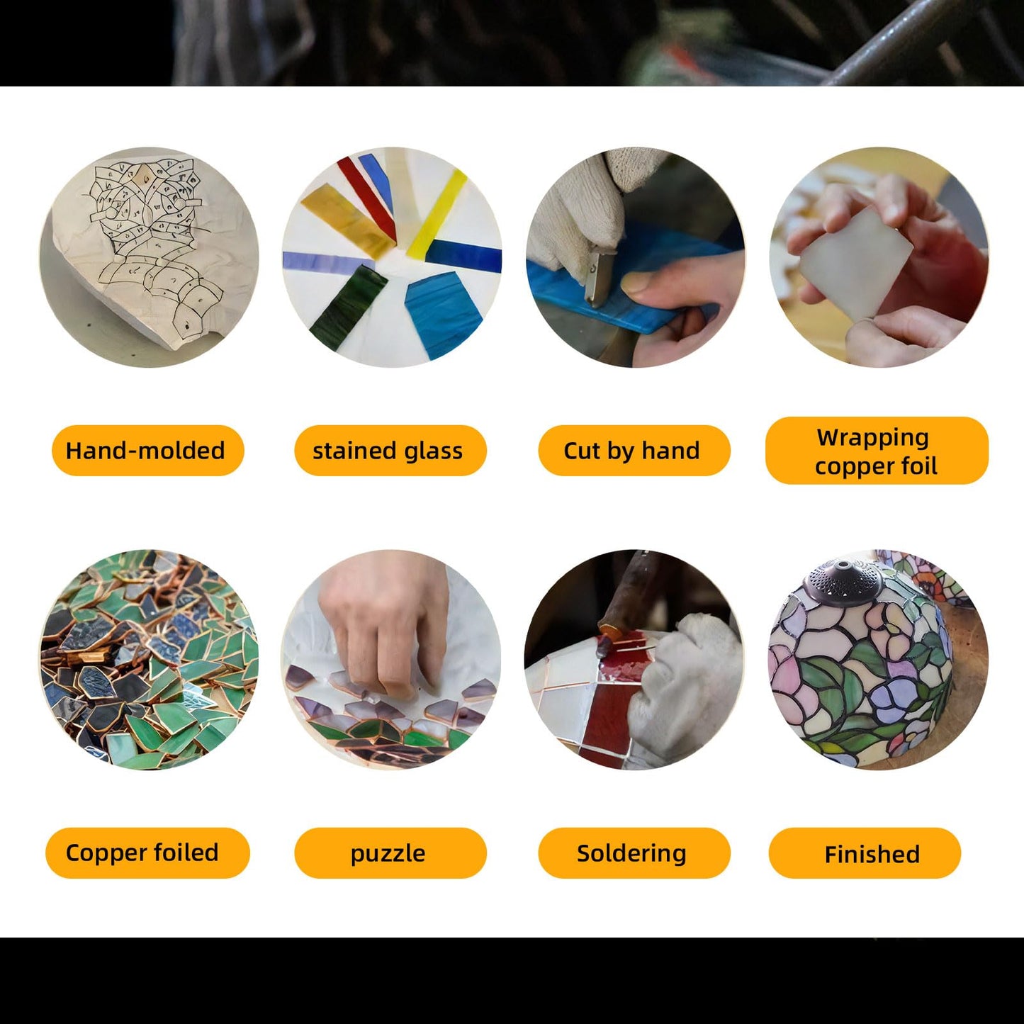 HomeBeauty WL0006 Blue White Lotus Tiffany Style Wall Sconce Stained Glass Wall Light Fixtures for Hallway Stairway Bedroom Livingroom, 12 Inches Wide(Blue White)