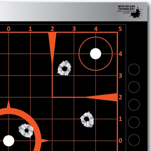 Allen Company EZ-Aim Reflective Adhesive Splash Shooting Target by Allen Company, Targets - Bullseye, Handgun Trainer, Sight Grid, Human Silhouette, Aiming Dots, Black