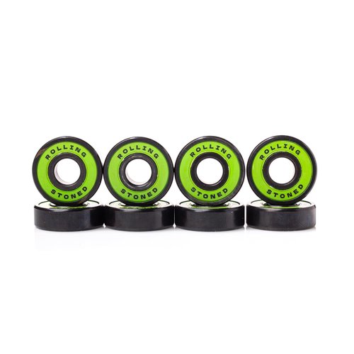 Rolling Stoned Skateboard Bearing Set - ABEC 7 Sealed Bearings for Skateboards, Longboards, Scooters and Roller Skates Stainless Steel 608 Bearings (8 Pack, Green) (AAA Trips)