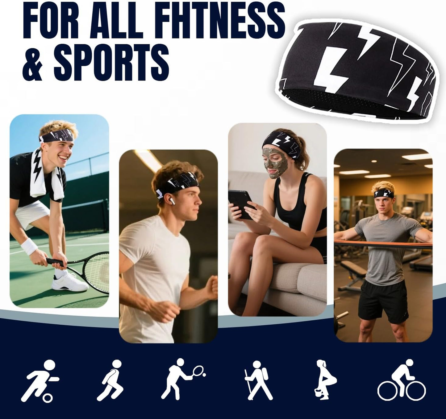 Skiennix Moisture-Wicking Sweatband - Quick-Dry Headband for Running, Cycling, Yoga & Fitness | Unisex