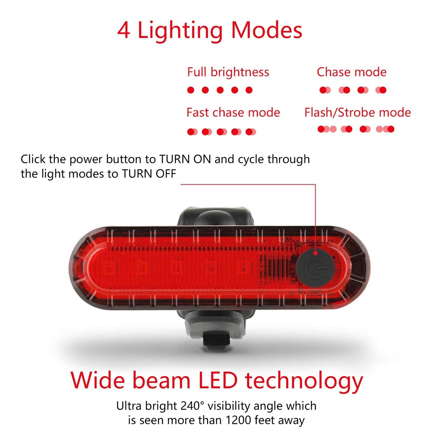 Bike Tail Light Rechargeable 2 Pack, Rear Red Bike Light for Night Riding, Back Bicycle Taillights with Great Battery Life, Easy to Install On Any Bike Trailer or Helmet