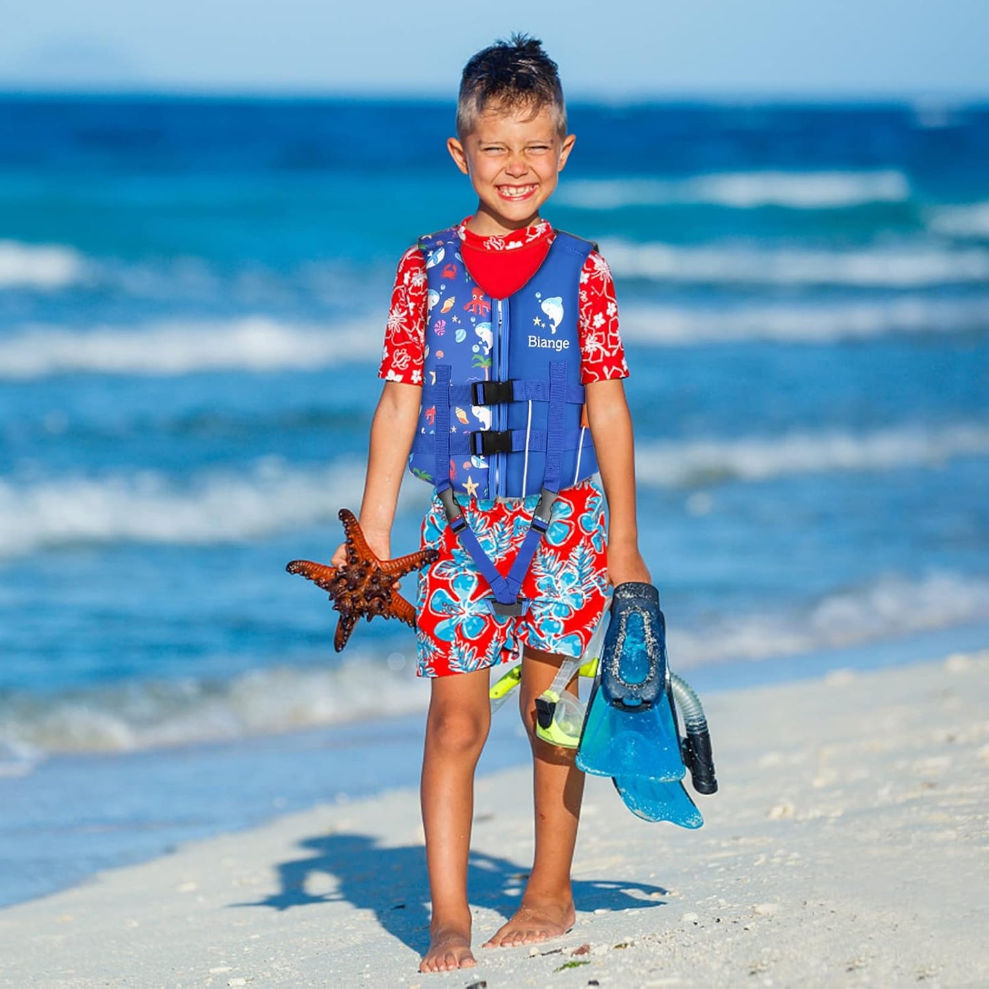 Skiennix Kids Swim Vest - Toddler Swimming Jacket Floaties with Emergency Whistle | Ages 1-9 Years Old