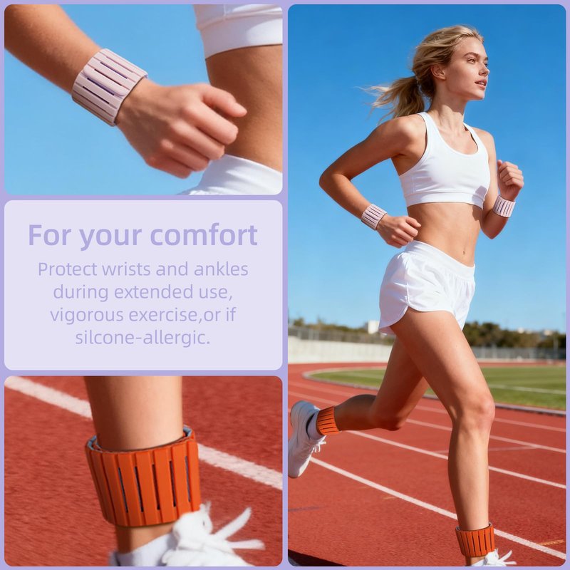 Mirastitch Wrist Weights, Ankle Weights for Women & Men – 2 Packs(1.1 lbs Each), Adjustable Ultra-Thin Magnetic Design, Silicone (Waterproof), Easy Wear, Adjustable, Ideal for Gym, Pilates, Walking, Yoga, Workout & Home Fitness