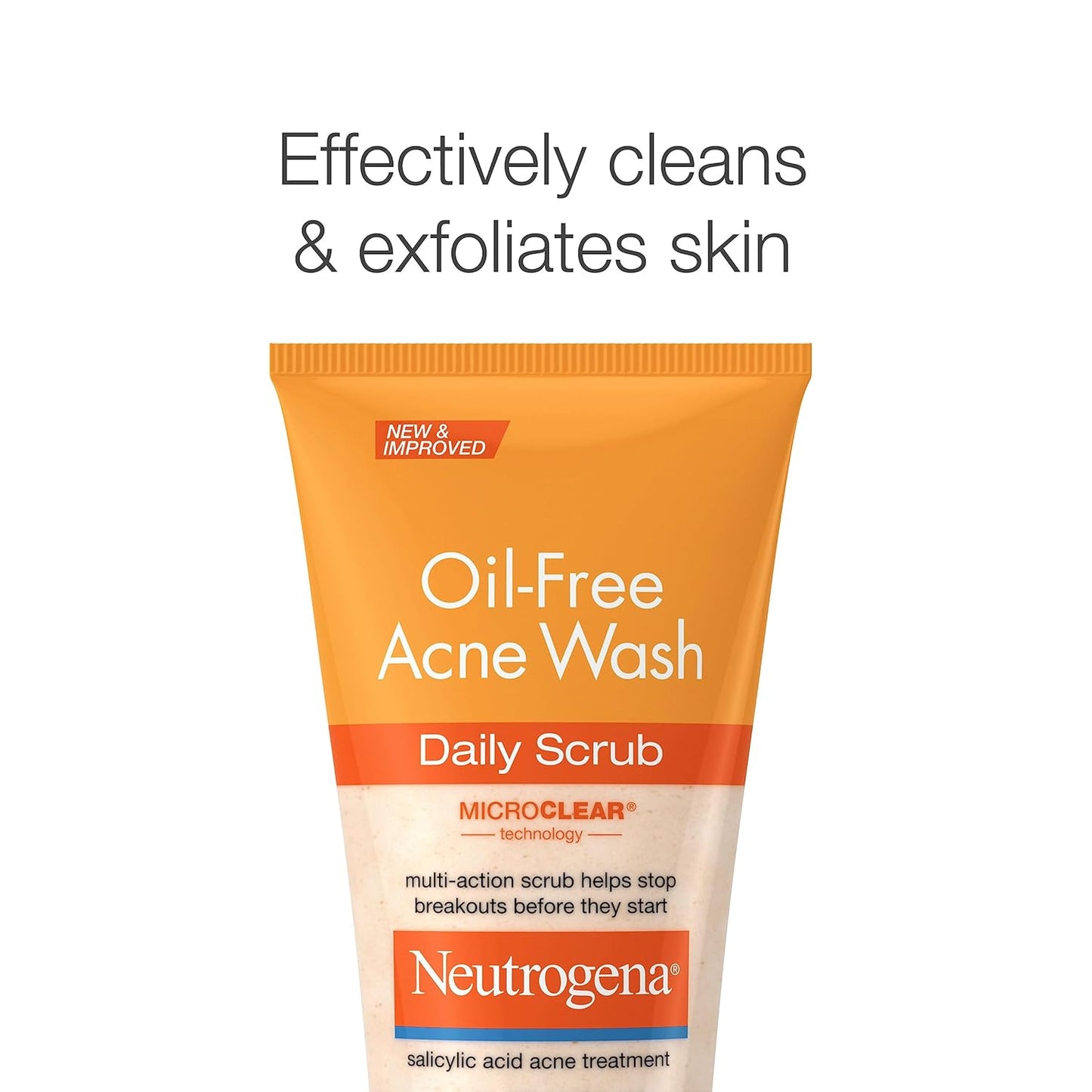 Neutrogena Oil-Free Acne Face Wash - 2% Salicylic Acid Exfoliating Scrub for Oily Skin | 4.2 fl. oz
