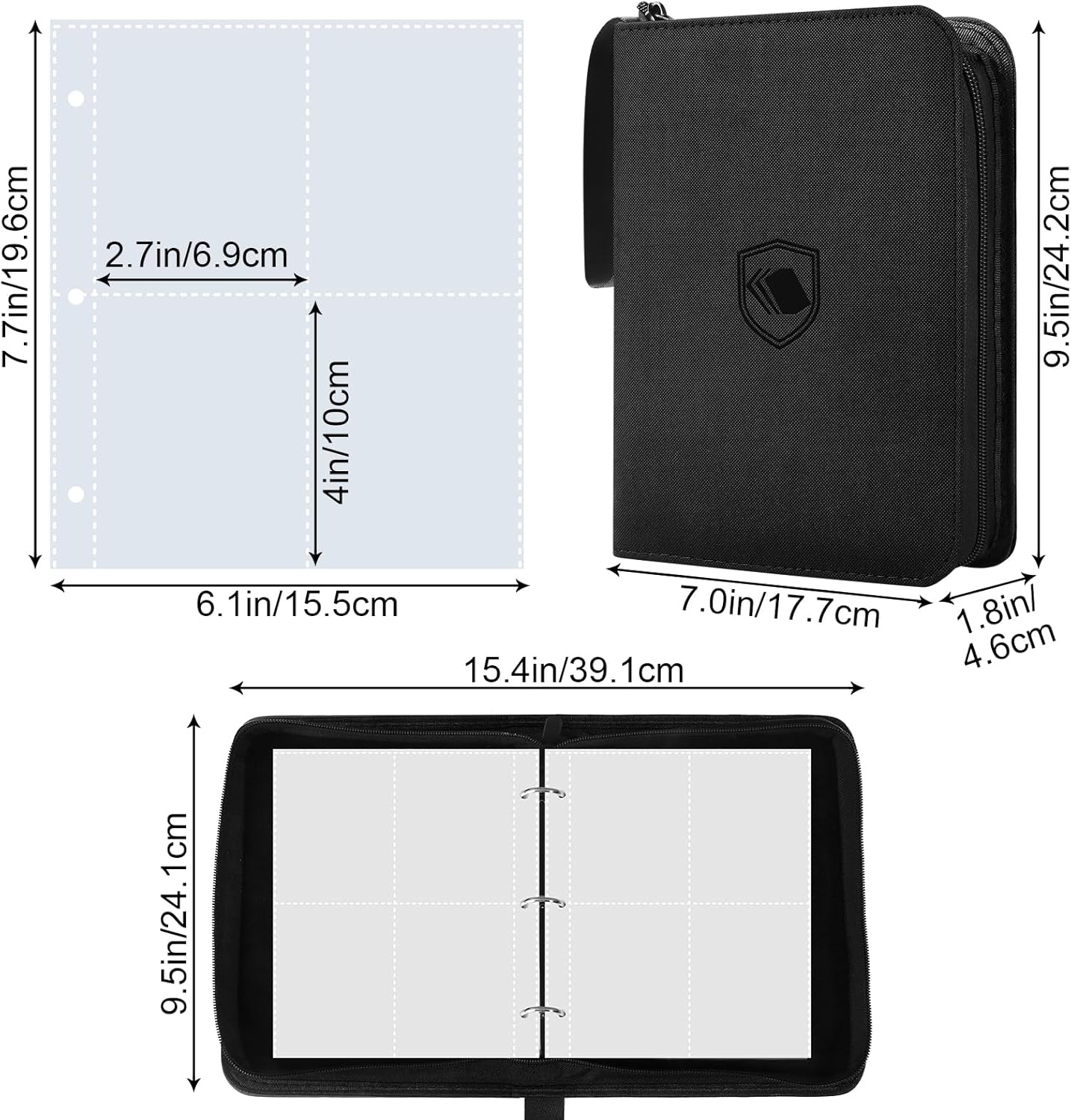 Skiennix 440 Pockets Trading Card Binder - Durable PU Zipper Album for MTG, TCG & Sports Cards