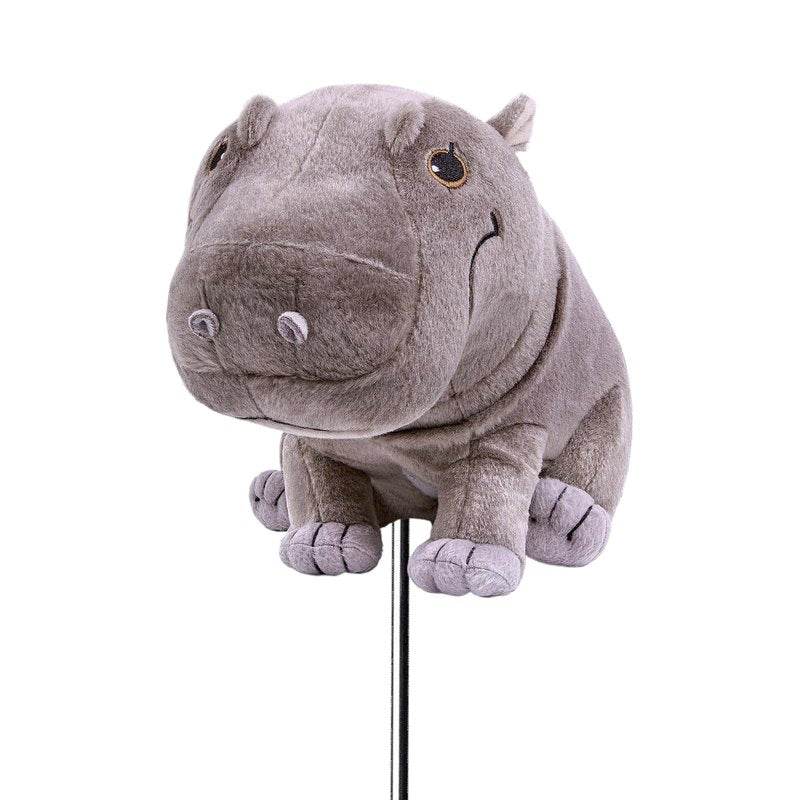 Funny Gray Hippo Golf Headcover, Animals Plush Golf Club Head Covers, Small Size Fits Hybird and Irons, Large Size Fits Standard 460cc Driver Head