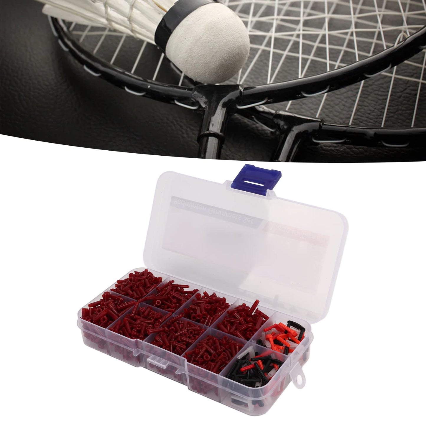 Topyond 1500Pcs Badminton Grommets, Universal Badminton Racket Racquet Grommets, Assortment Kit for Single and Double String, Badminton String Protector Set, Badminton Equipment