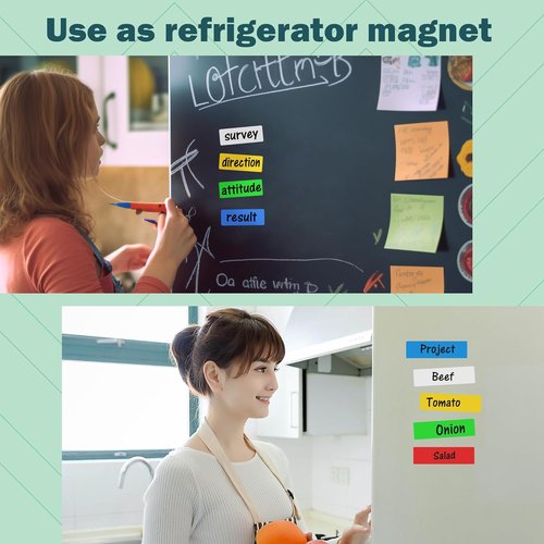 LLPT Magnetic Dry Erase Labels - 1" x 3" Blank Writable Stickers | 50 Pack for Easy Organization