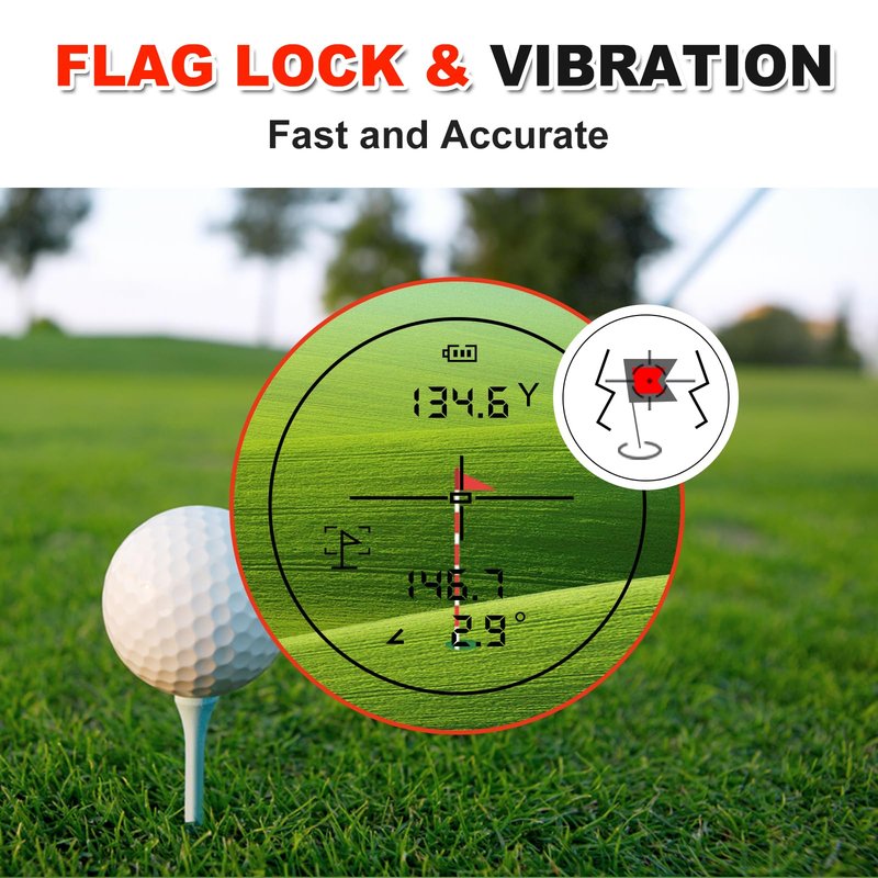 Flagfront Golf Rangefinder with Slope & Magnet, 1000Y Range Finder Golf, 6X Zoom, HD LCD, Flag Lock & Vibration, Rechargeable, Golf Accessories for Men