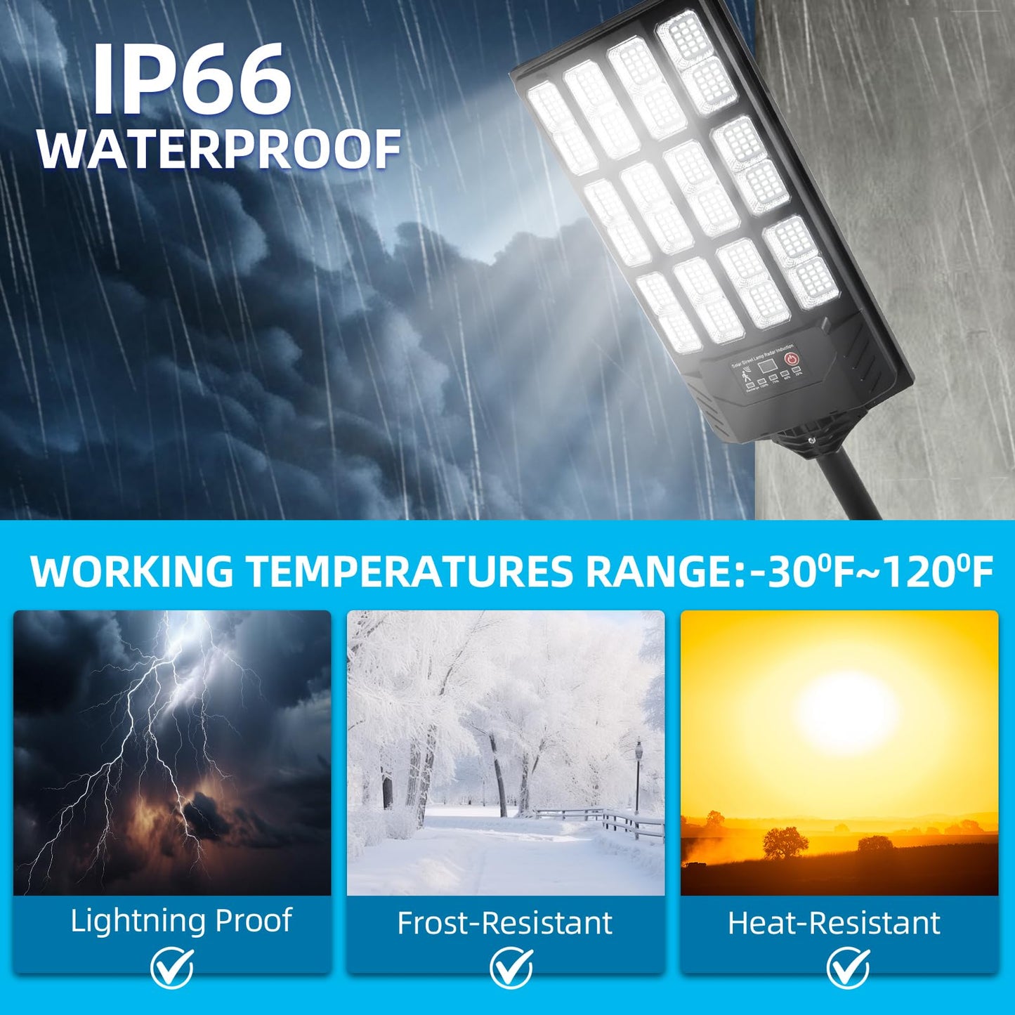 Ecoralios Solar Street Lights Outdoor Waterproof,38000LM,Wide Angle Solar Flood Light, LED Parking Light with Motion Sensor and Remote Control, Suitable for Street, Parking lot (4 Pack)