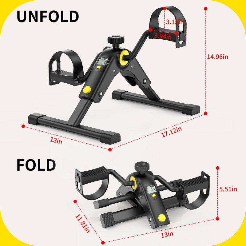 MOMODA Under Desk Bike Pedal Exerciser with LCD Display Portable Mini Exercise Bike for Arm and Leg