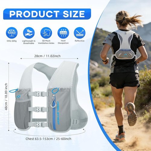 Maelstrom Hydration Running Vest - Adjustable & Lightweight with 500ml Soft Flask | Ideal for Trail Running, Hiking, Cycling & More