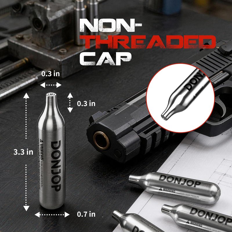 10 Pack 12G C02 Cartridges Non-Threaded, C02 cartridges BB Gun, C02 BB Pistol, C02 Airsoft Pistol, and C02 Paintball Markers,Snug Fit & Solid Seal
