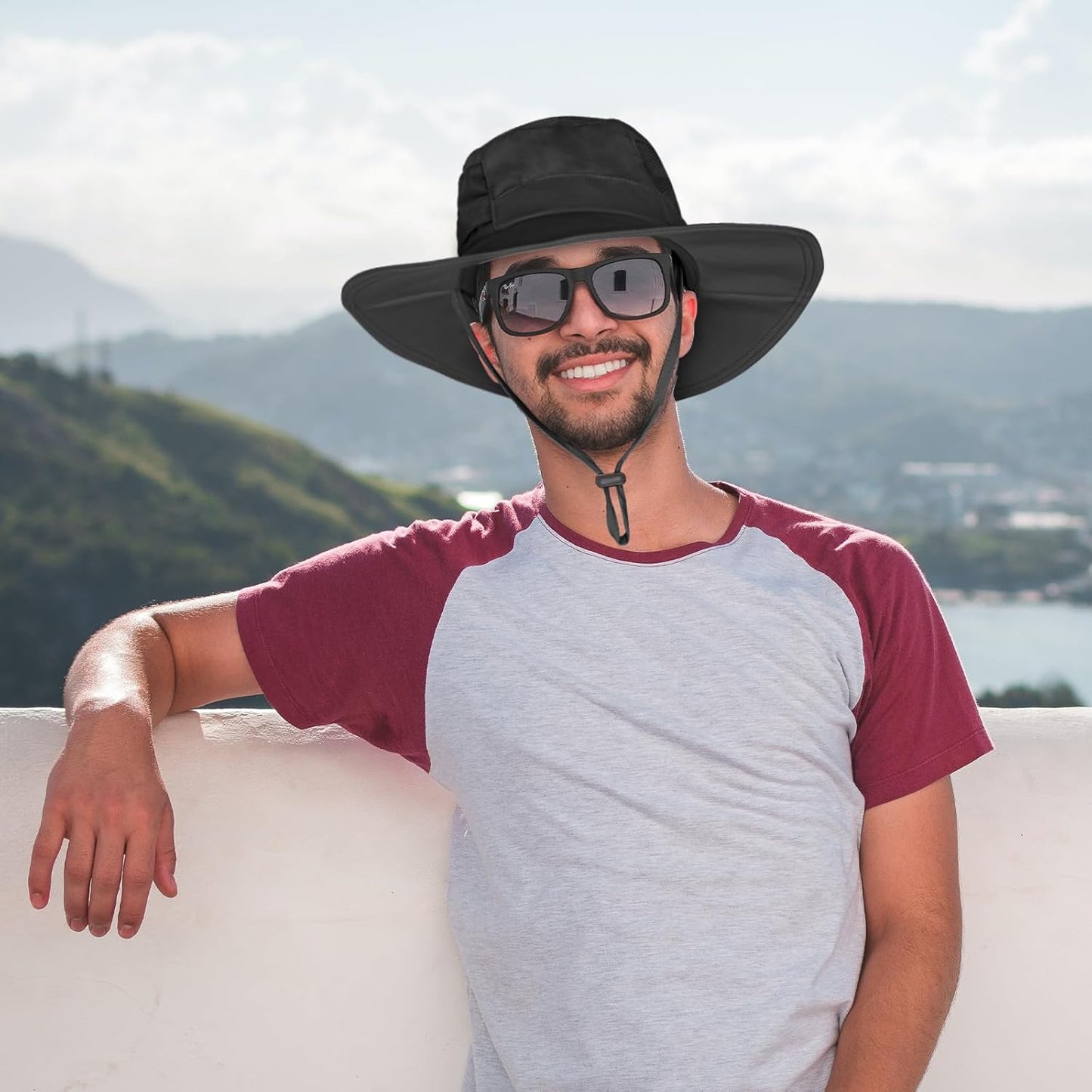 Skiennix UPF 50+ Sun Hat - Waterproof Wide Brim Bucket Hat for Fishing, Hiking, and Beach | Foldable Design
