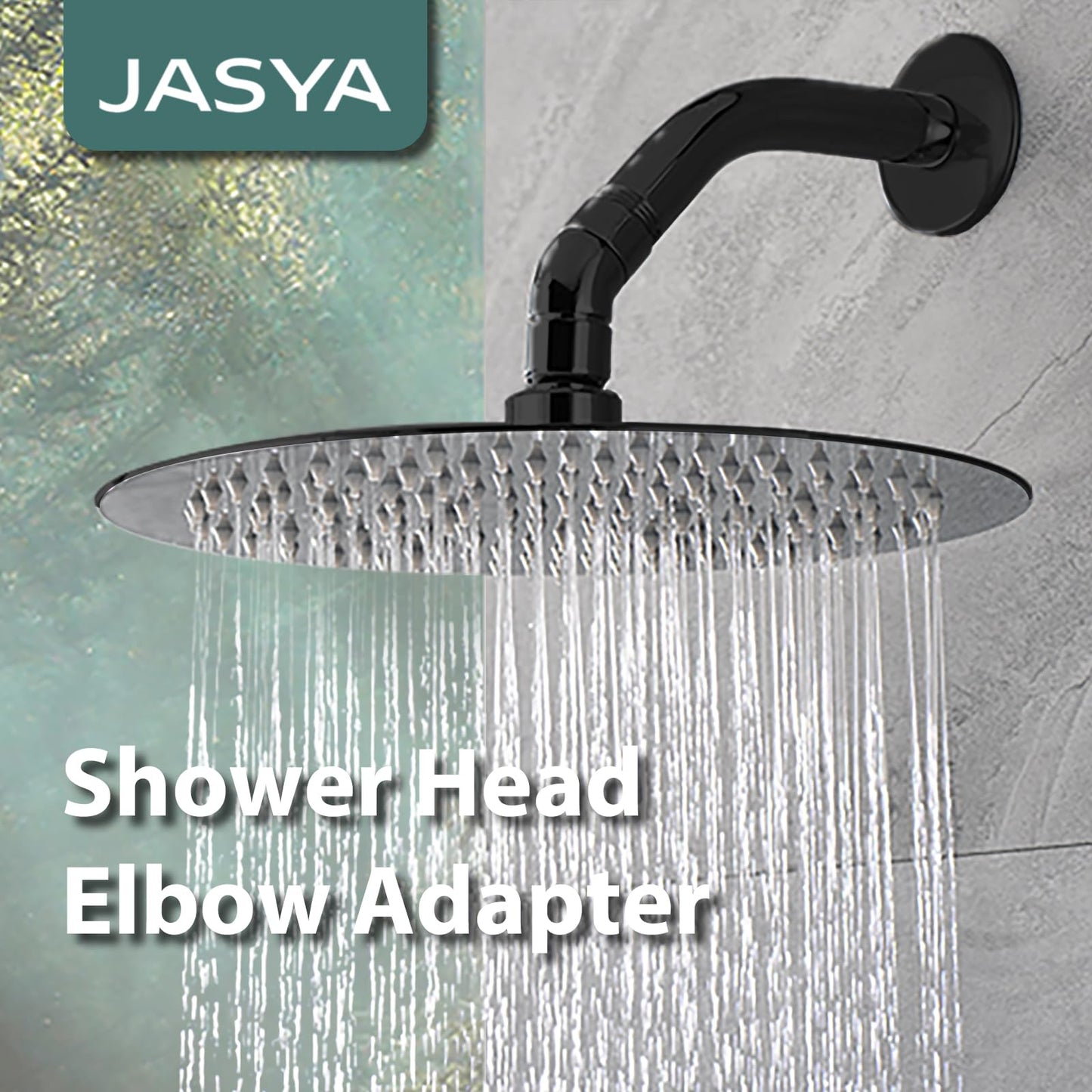 45 Degree Metal Shower Head Adapter Handheld Shower Arm Elbow Adapter Angle Shower Arm Extension Angled Showerhead Extension Pipe For Shower Head(135°, Black)