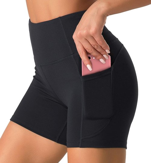 Dragon Fit Women's High Waist Workout Shorts - Stretch Tummy Control with 2 Side Pockets | Perfect for Gym, Yoga, Running