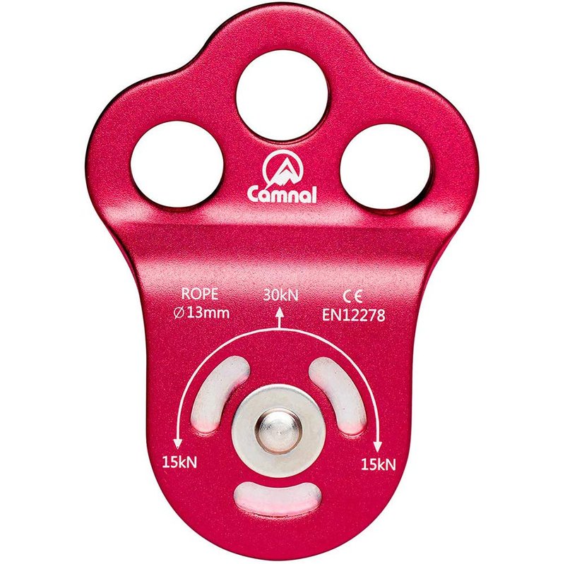 AXUYU Climbing Pulley 30KN Three Holes Ball Bearing Single Pulley Rock Climbing Pulley for 13mm Rope Hauling, Rock Climbing, Rescue Applications, Zipline Sports Etc