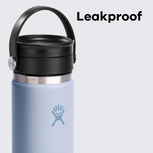 Hydro Flask Water Bottle - Insulated Stainless Steel, Wide Mouth Flex Lid, 16 Oz White | Leakproof & Refillable