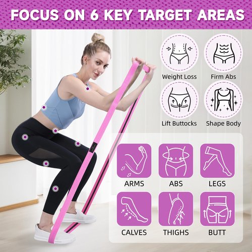 6 Pack Fabric Resistance Bands for Working Out, 3 Levels Exercise Bands Resistance, Non-Slip Elastic Bands for Exercise, Booty Bands for Women for Gym, Yoga, Pilates