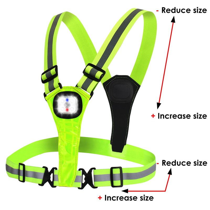 Amprich LED Reflective Running Vest,High Visibility Reflective Running Gear,Rechargeable Light Up Running Vest for Walking Running Cycling,Adjustable for Men Women Kids
