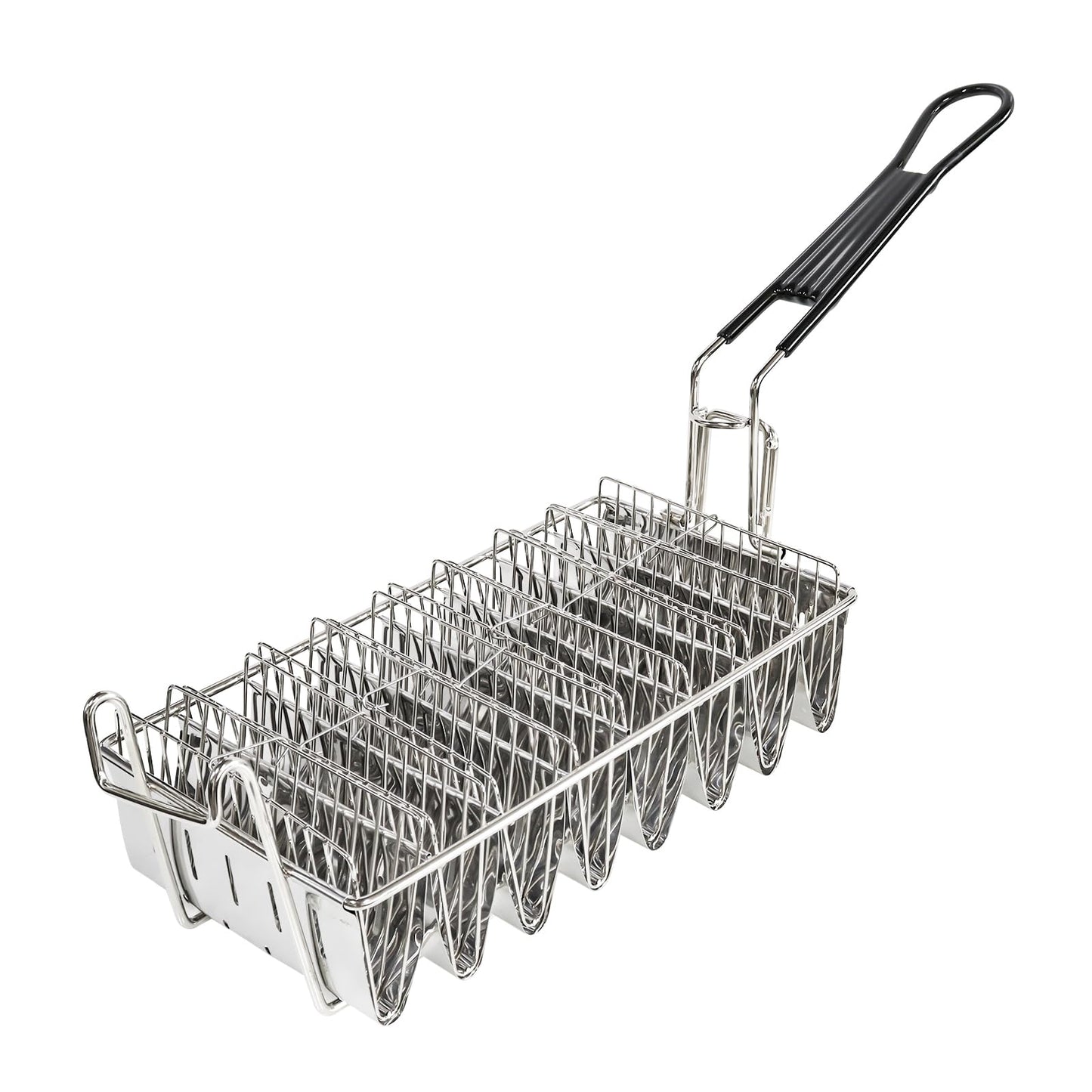 8 Shells Taco Fry Basket Stainless Steel Taco Shell Maker Basket with Handles for Burritos and Tortillas kitchen Taco Shell Mold for Frying