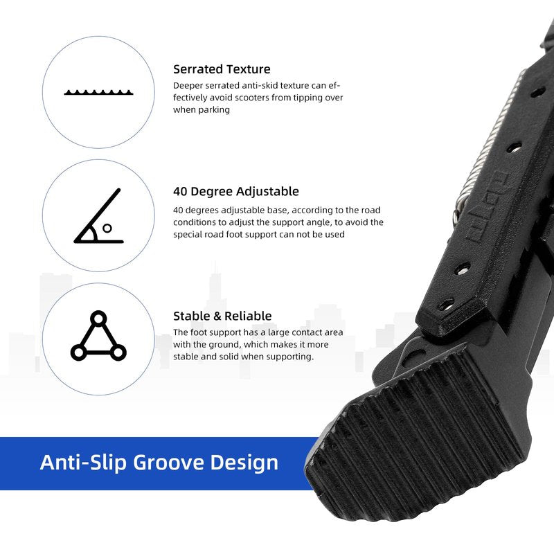 ulip Electric Scooters Kickstand Adjustable Parking Stand Feet Support Replacement Accessories for Gotrax G4 Hiboy S2 Pro Xiaomi M365 1S Pro Pro2 MI3(Black)