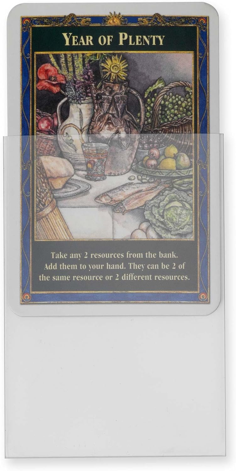Vault X Narrow Board Game Sleeves - Premium Quality 56 x 82mm (60 Pack) for Catan