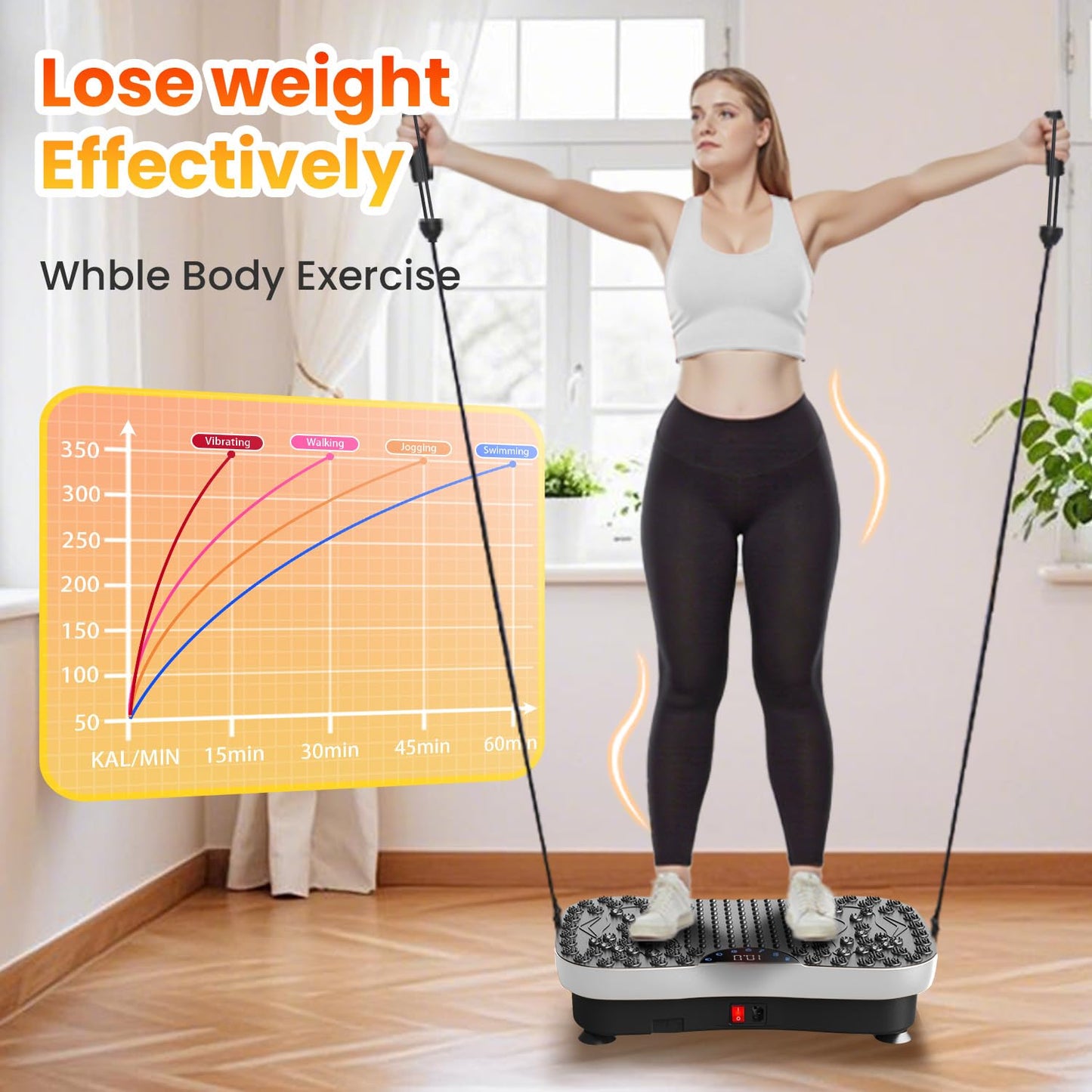 AXV Vibration Plate Fitness Platform Exercise Machine Vibrating Shaking Full Body Shaker Workout Vibrate Stand Shake Board Sport for Weight Loss Fat Burner for Gym Home Office