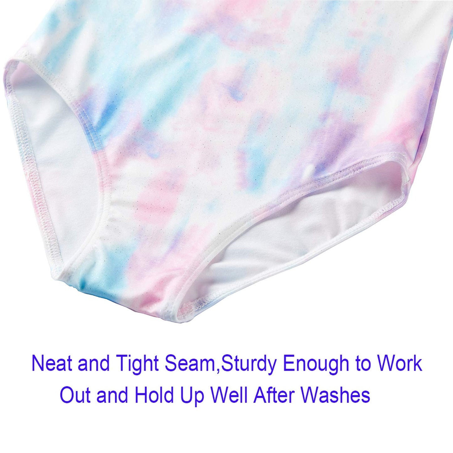 Domusgo Toddler Leotard for Girls Gymnastics Size 2t 3t Sparkle Colorful Tie Dye Long Sleeve Dance Outfits