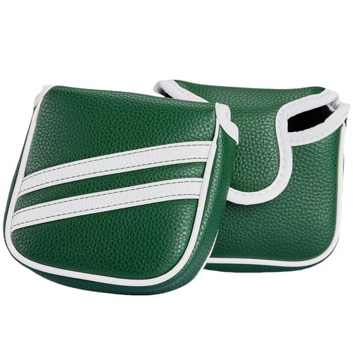 Kimpengofu Vintage Golf Club Head Covers Classic Stripes Square Mallet Putter Cover Magnetic Closure Synthetic PU Leather Headcover (Green Square Mallet)