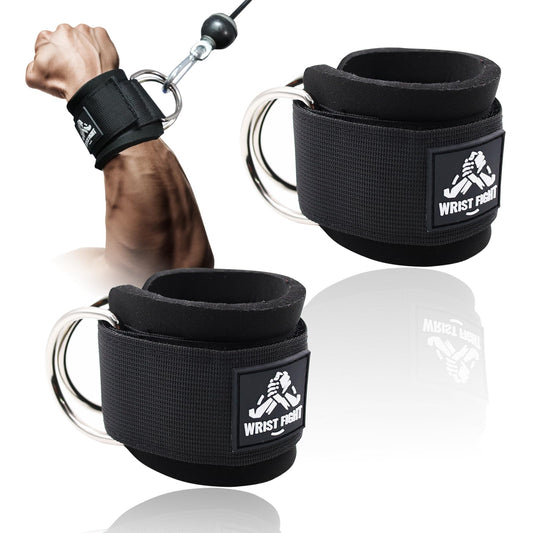 Wrist Cuffs with Dual D-Rings – Secure & Comfortable Support for Cable Machine Workouts, Lateral Raises, Arm Strength Training, and Triceps Exercises