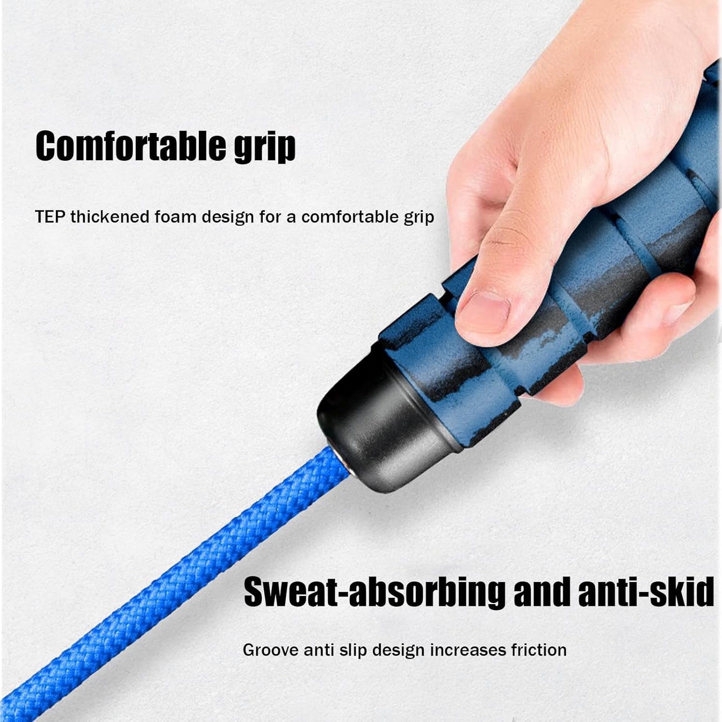 Skiennix 16 FT Jump Rope - Adjustable Double Dutch Skipping Rope for Kids & Adults | Blue, Tangle-Free Design
