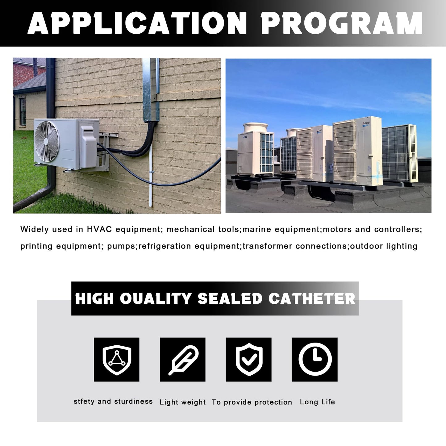 1/2 inch Liquid Tight Connector PVC Flexible Conduit Connector, UL Listed Conduit Fittings 100 Pack (50 pcs 180D/50pcs 90D)