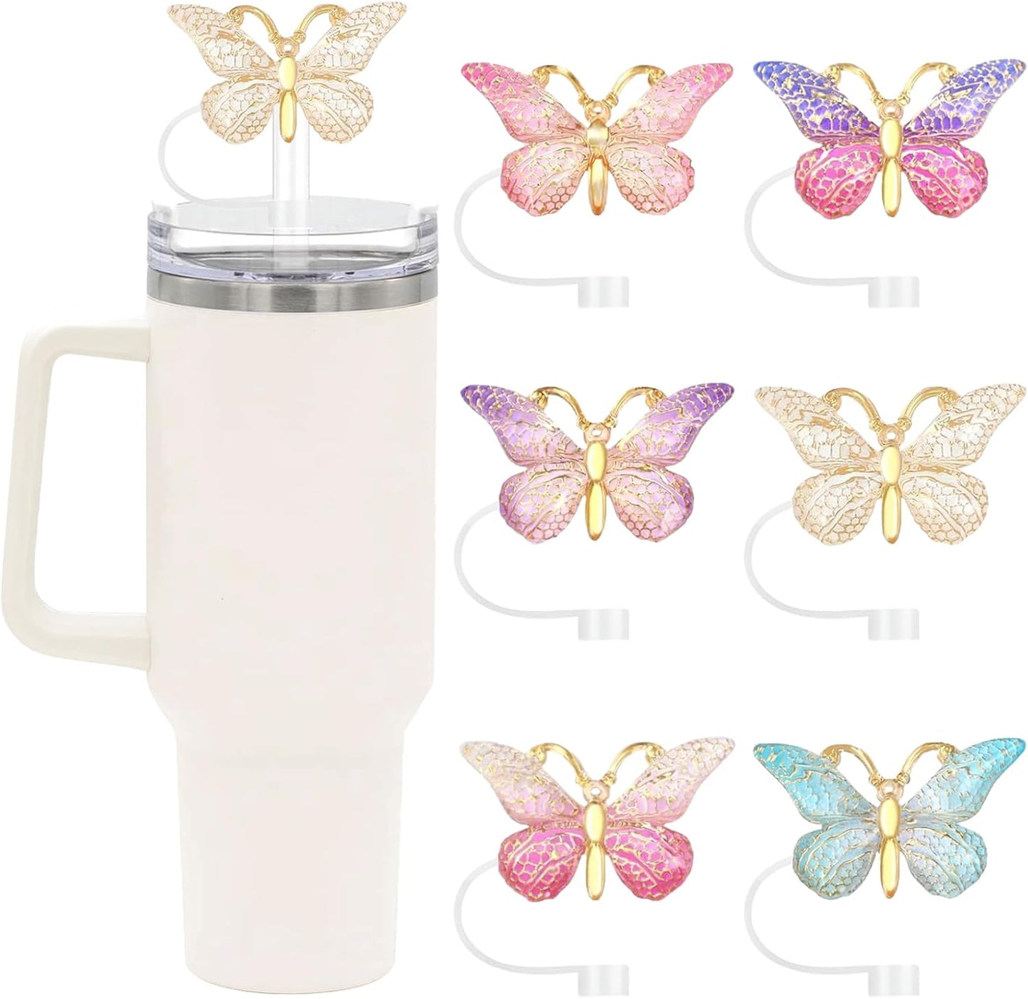 Stanley | Cute Straw Cover Cap - Bling Straw Toppers for 30 & 40 oz Tumblers | Reusable Protector