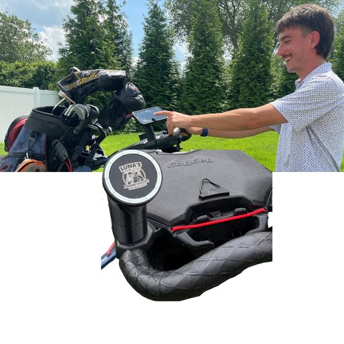 Luna's Bagboy Phone Holder V2 - Magsafe Compatible Phone Mount That secures to Umbrella Port of Bagboy Pushcarts - Compatible with iPhone 12 and Later or Magsafe Compatible Cases